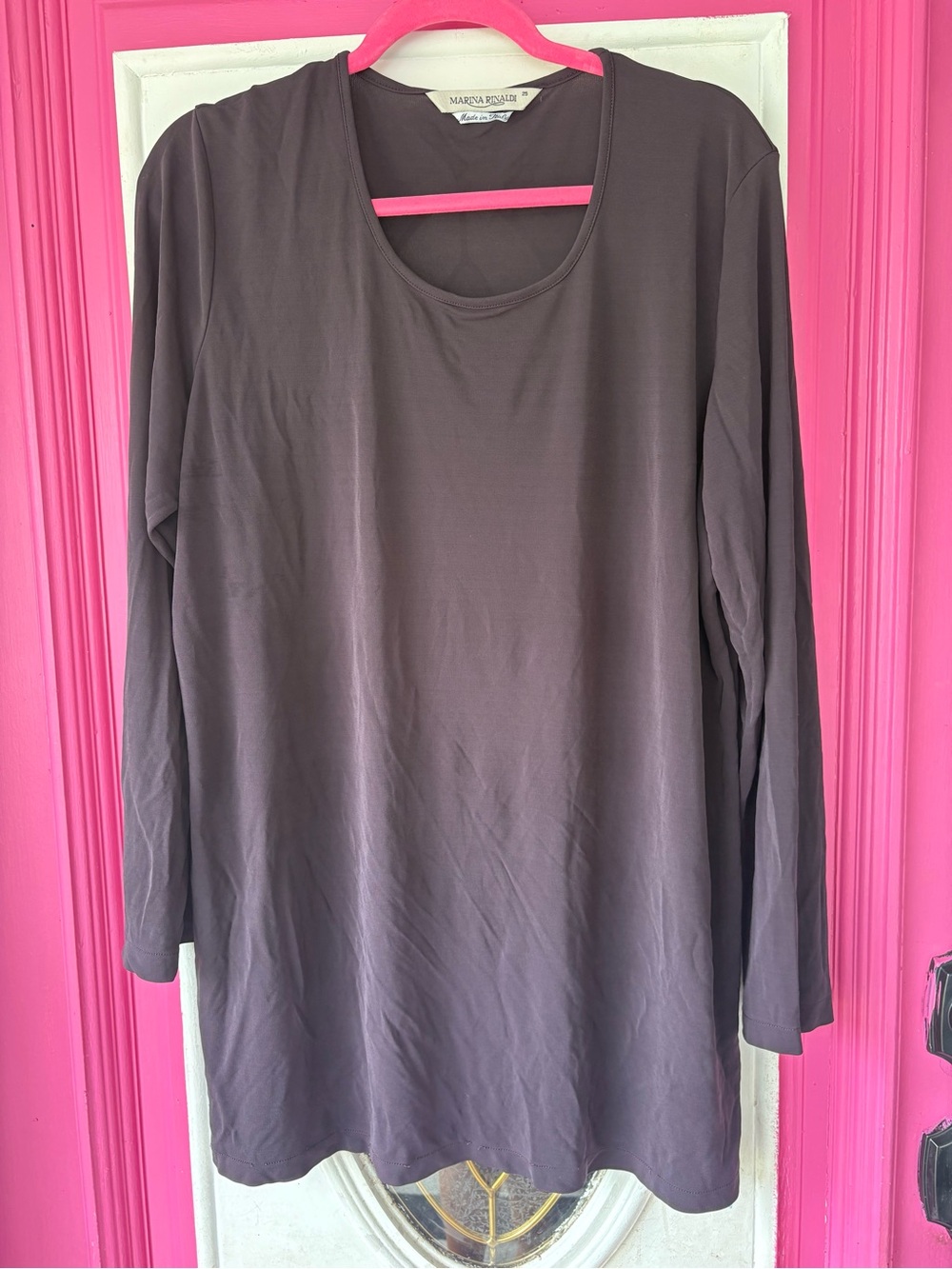 Vintage Marina Rinaldi Plum Long-Sleeve Scoop Neck Top